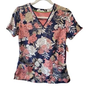 Healing Hands Floral scrub top  Size XS